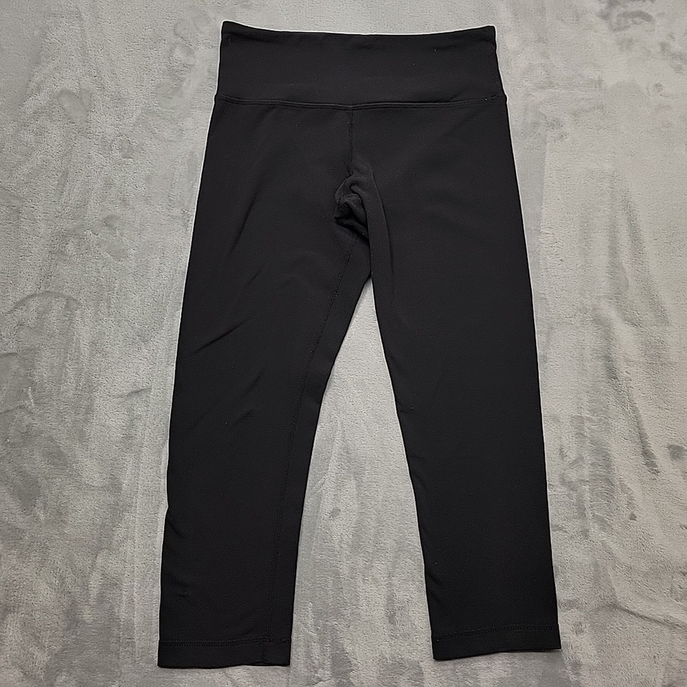 Lululemon Leggings Womens 4 Black Crop Yoga Athletic Gym Workout